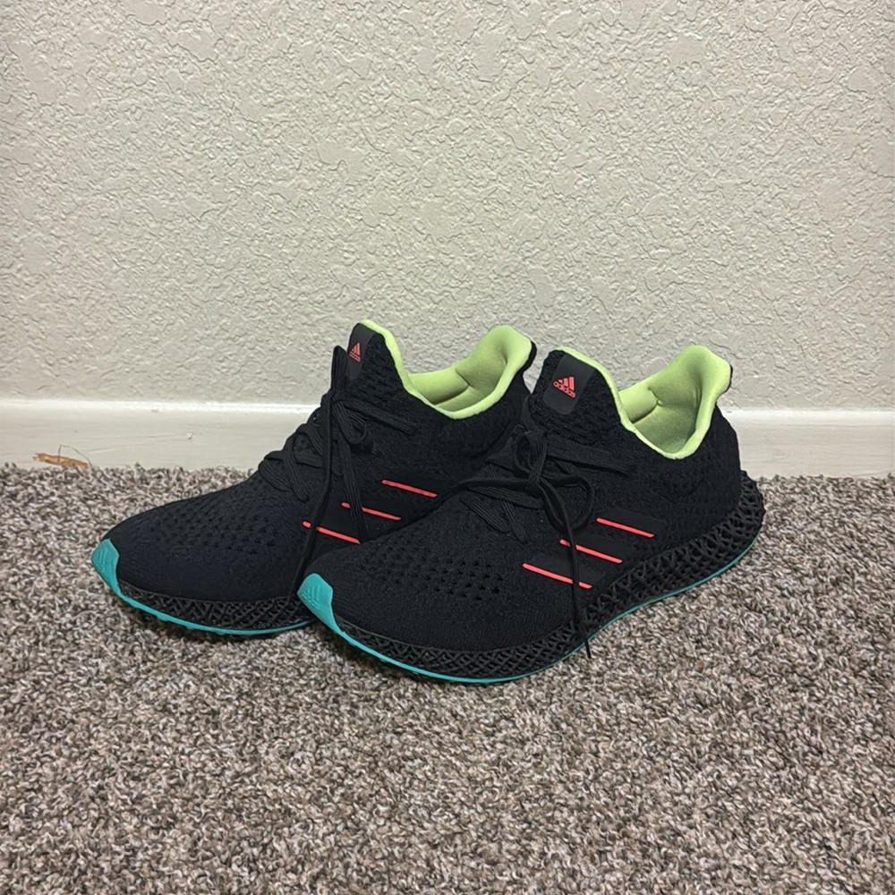 Adidas Black and Neon Sneakers NWOT